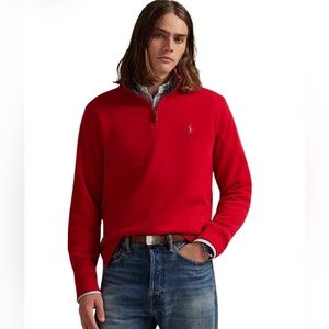 Polo Ralph Lauren Men's Estate-Rib Cotton Quarter-Zip Pullover In Red Size 2XB